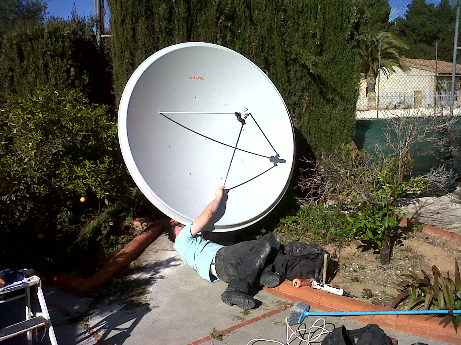 Big satellite dish Famaval 1.9. SKY TV . FREESAT UK TELEVISION
